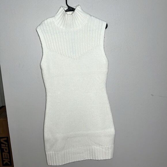 Steve Madden Sleeveless Turtle Neck Mini Sweater Dress - Picture 4 of 11